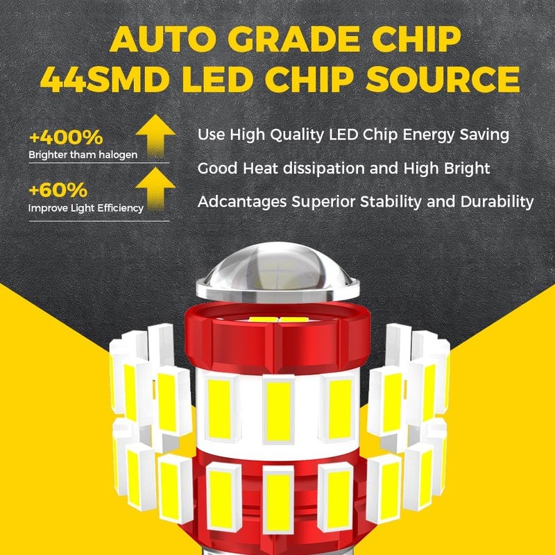 BMT xms 3157 ضوء عكسي احتياطي LED، 3156 3056 3057 4157 3047 4057 3457 4114 لمبات LED مع بروجيكتور لإضاءة الفرامل الخلفية، إشارة، إضاءة موقف، عبوة من 2 - Image 4